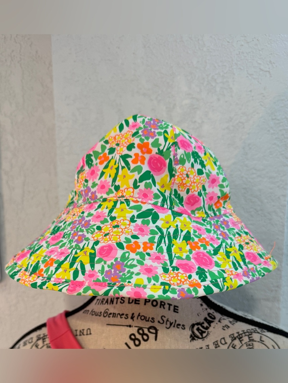 Cat And Jack Baby Girl Reversible Floral Sun Hat Pink 24 Months - Picture 4 of 7